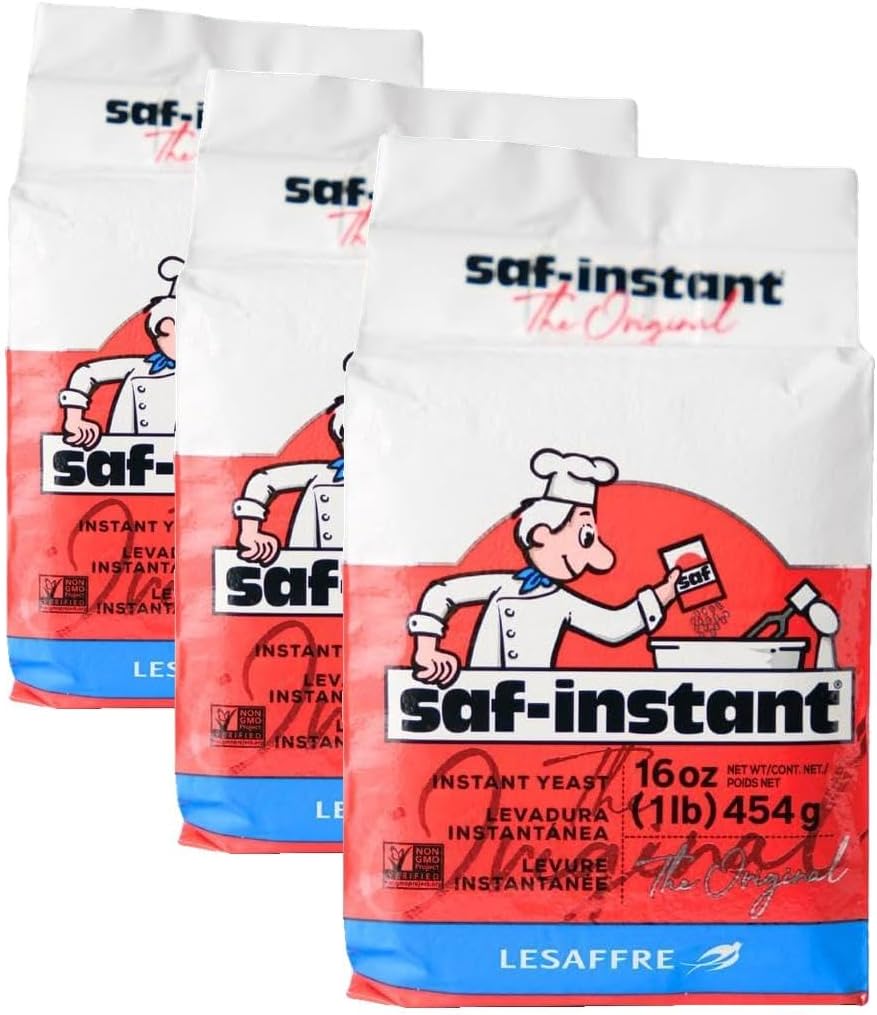 SAF-INSTANT YEAST RED LABEL SINGLE 1 lb (16oz) PACKAGE (Pack of 3)