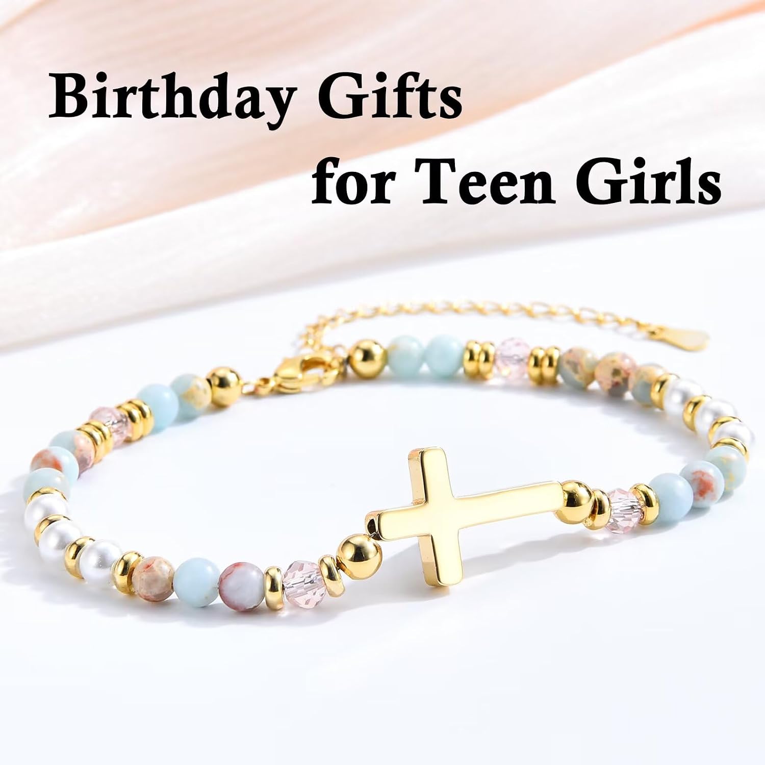 12-16th Birthday Gifts for Teen Girls Cross Bracelet Girls Jewelry Birthday Decorations for Daughter, Granddaughter, Niece