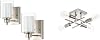 2 Pack Brushed Nickel Bath Vanity Light Fixtures 1-Light with 4-Light Brushed Nickel Semi Flush Mount Ceiling Light Fixture