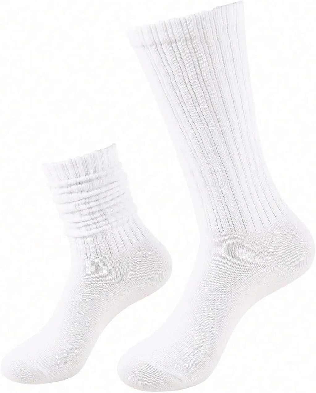8 Pairs Women Slouch Knit Socks Scrunchy Style Crew Tube Daily Casual Hosiery