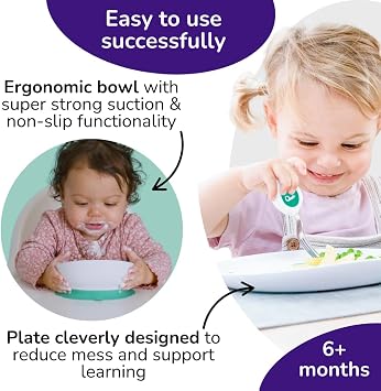 Bowl & Plate Bundle. The doddl 2-in-1 Baby and Toddler Bowl with Suction and doddl Toddler Plate - for Baby led weaning Non-Slip Base, Self-Feeding Essentials, Dishwasher-Safe