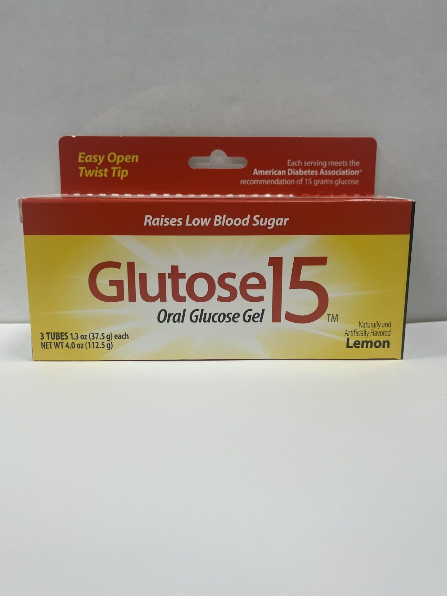 Glutose15 Oral Glucose Gel Lemon Flavor, 3 - 1.3 oz Tubes, Pack of 3