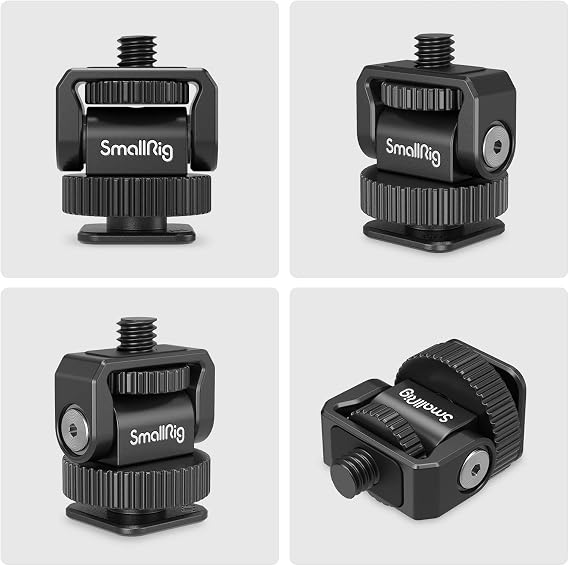 SmallRig Mini Tilt Mount Universal with Cold Shoe Adapter 138° Pitch Adjustable 1/4-20 Screw Camera Cage Smartphone Cage 2791B/4121/3155B etc SmallRig iPhone 15 Series Smartphone Cage Video Light Max Load Capacity 250g Mini Tilt Stand Universal Cold Shoe 3577