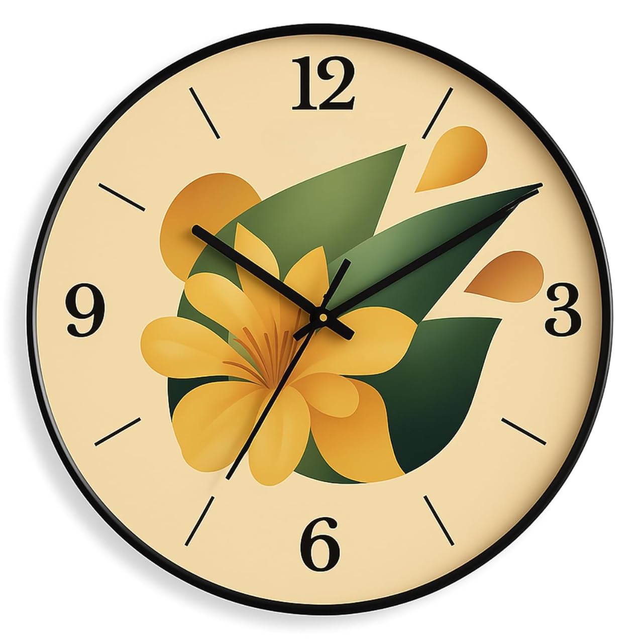 TEKCOOL Wall Clock 12" Silent Quartz Decorative Wall Clock Non-Ticking Classic Digital Clock Battery Operated Round Easy to Read Handheld Complete Home/Kitchen/Bedroom(408).