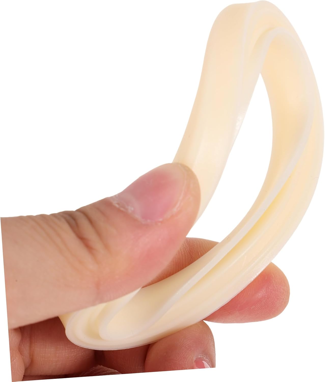 Hand bending a flexible rubber gasket