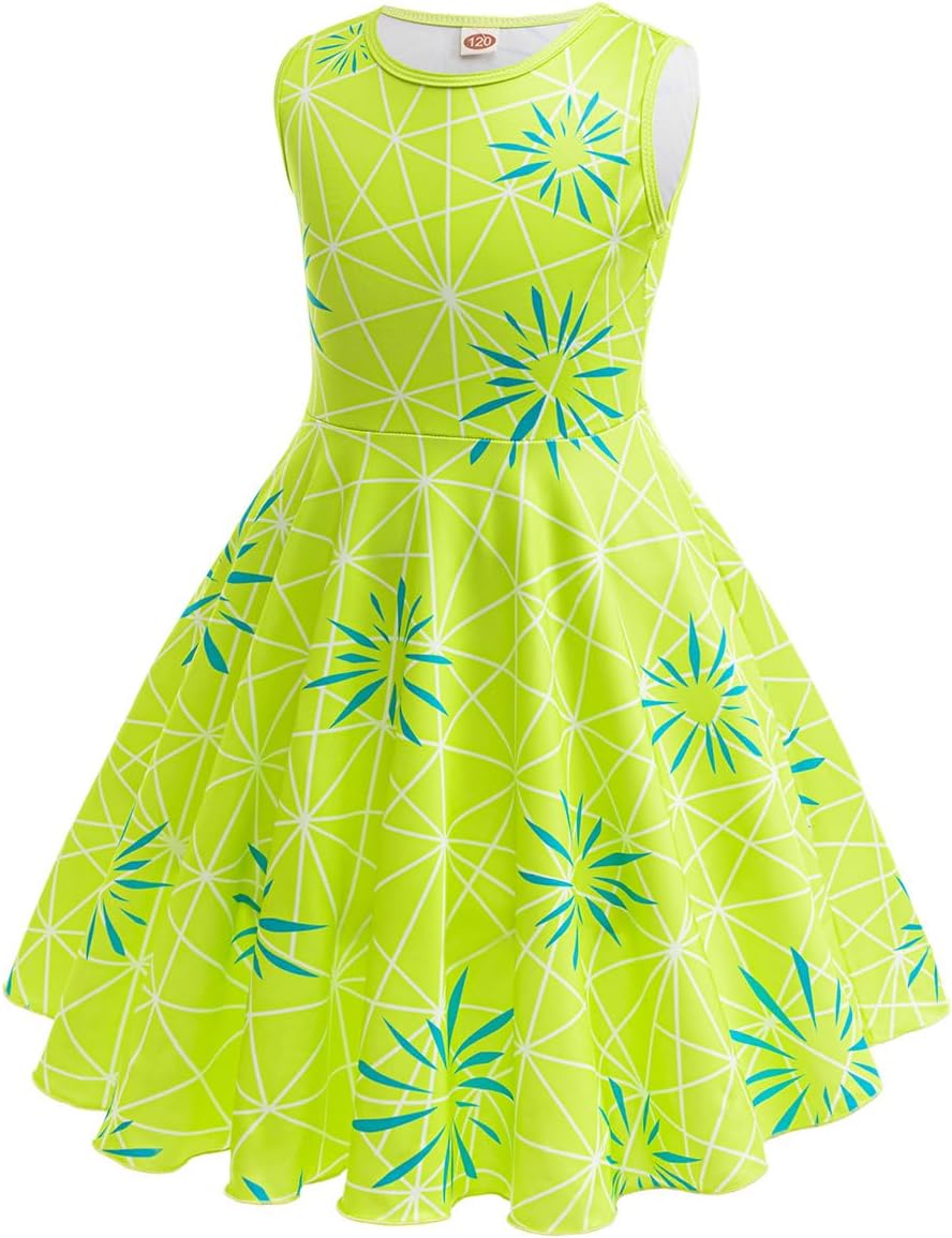 Girls Disgust Joy Costume Princess Dress for Kids with Wig image 3