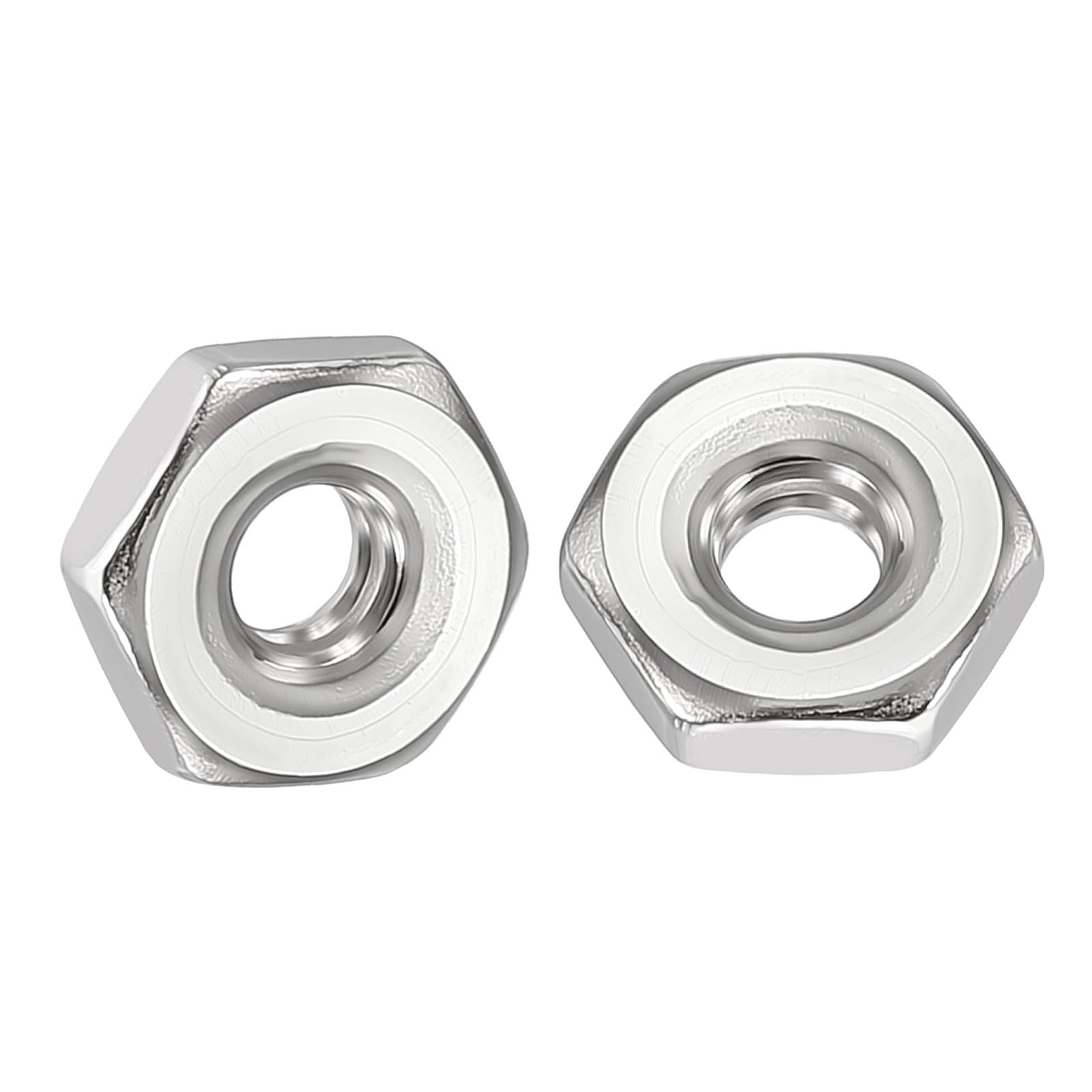 Kozelo 220pcs Hex Nuts - [#6-32] 304 Stainless Steel (A2-70) Hardware Standard Inch Coarse Thread Metal Nuts for General Machinery Fastening, Bright Finish, Silver — image 1