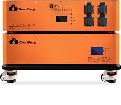 Cloudenergy 48V Stackable LiFePO4 Battery with 6kw Inverter 60A MTTP 10 Year Lifetime Perfect for Monitor RV, Solar, Energy Storage, Overland, Off-GridDD48V-150Ah +Inverter
