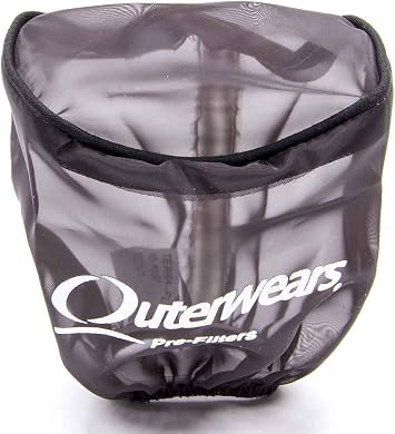 Outerwears Air Filter Wrap, Pre Filter, 3-1/2 in OD, 4 in Tall, Top, Polyester, Black, Each