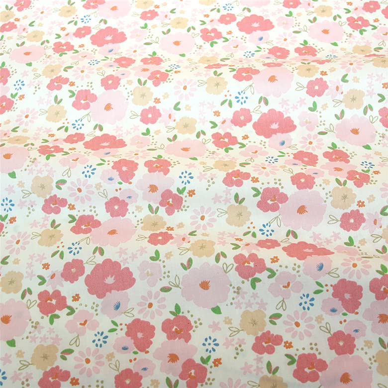 Image of Cotton Fabric DIY Making Supplies Quilting Patchwork Fabric Fat Quarter Bundles DIY for Quilting Cotton Patchwork Cushions (clorful Flowers, 20 inch x 20 inch)