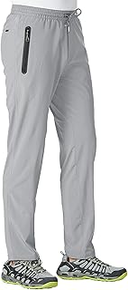 Men's Lightweight Hiking Travel Pants Breathable Athletic Fishing Active Joggers Zipper Pockets