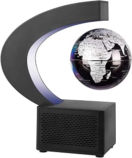 Floating globe, Magnetic Levitating Geographic Globes with LED Lights, Desk Spinning Rotating Globes for Kids, Men and Family (Black, 4 INCH)