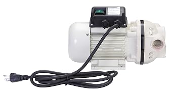 Groz Electric DEF Transfer Pump, 115V AC 60Hz Diaphragm Pump, 9 GPM 34 LPM Flow Rate, 1/2 HP, IP55 Weatherproof, 3/4" Hose Barb for Drum and Tote AdBlue Diesel Exhaust Fluid Transfer 47500