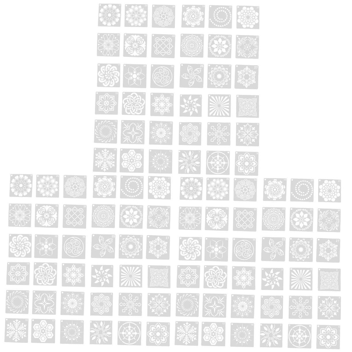 SEWACC 108 Stück Mandala Vorlage Mandala Malschablonen Aushöhlungsschablonen DIY Schablonen Zeichnungsschablonen