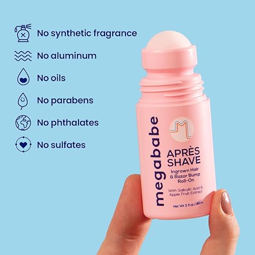 Miniatura 7 de Megababe Après Shave | Después del afeitado y depilación | Tratamiento roll-on para cabello encarnado y afeitado para mujer | Bikini, axilas y