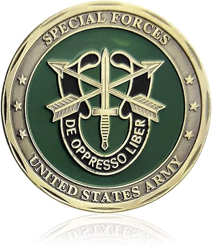 Miniatura 3 de Moneda de desafío de las fuerzas especiales del ejército de los Estados Unidos Fiel y Verdadera Boina Verde