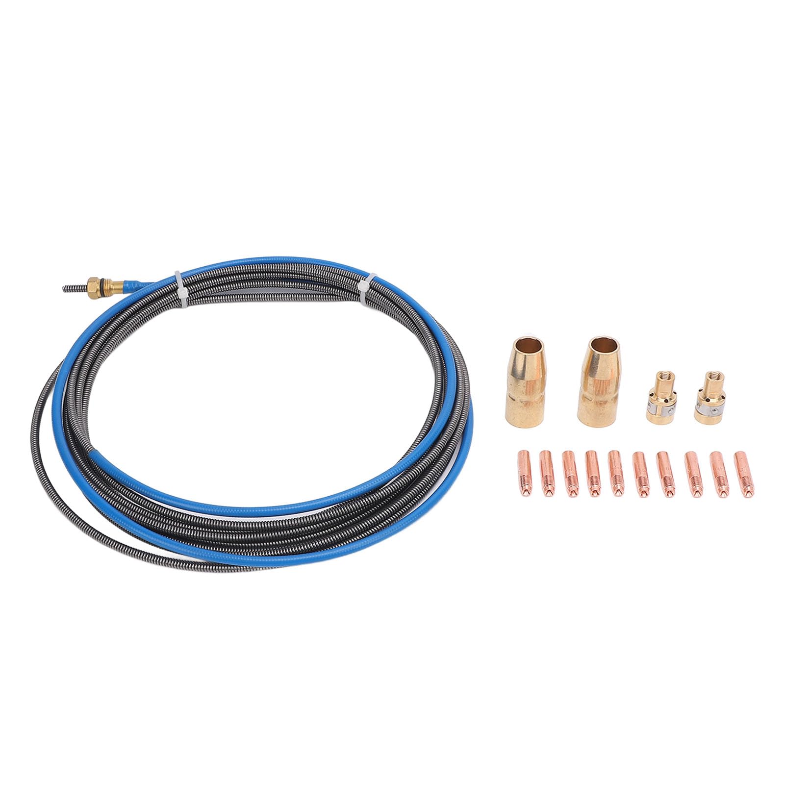 Kit Consumabili per Saldatura MIG, 20 Pezzi 0,030 Pollici 0,035 Pollici Punte di Contatto in Ottone 2 Ugelli Gas 2 Diffusori Rivestimento da 15 Piedi per Parti di Ricambio della Torcia