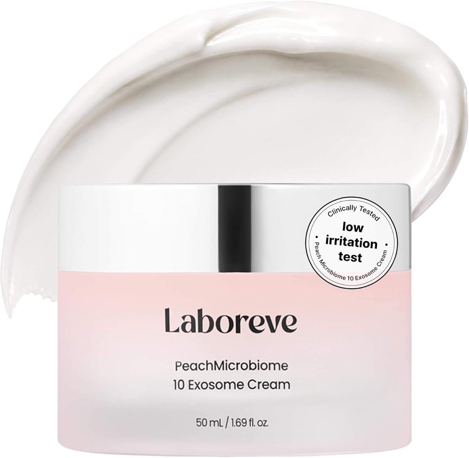 PeachMicrobiome 10 Million Exosome Cream with 3% Niacinamide & 5% Squalane, Face Moisturizer for Sensitive Skin, Barrier Support, Lightweight Texture, Glass Skin Finish (1.69 fl oz)