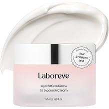 PeachMicrobiome 10 Million Exosome Cream with 3% Niacinamide & 5% Squalane, Face Moisturizer for Sensitive Skin, Barrier Support, Lightweight Texture, Glass Skin Finish 1.69 fl oz