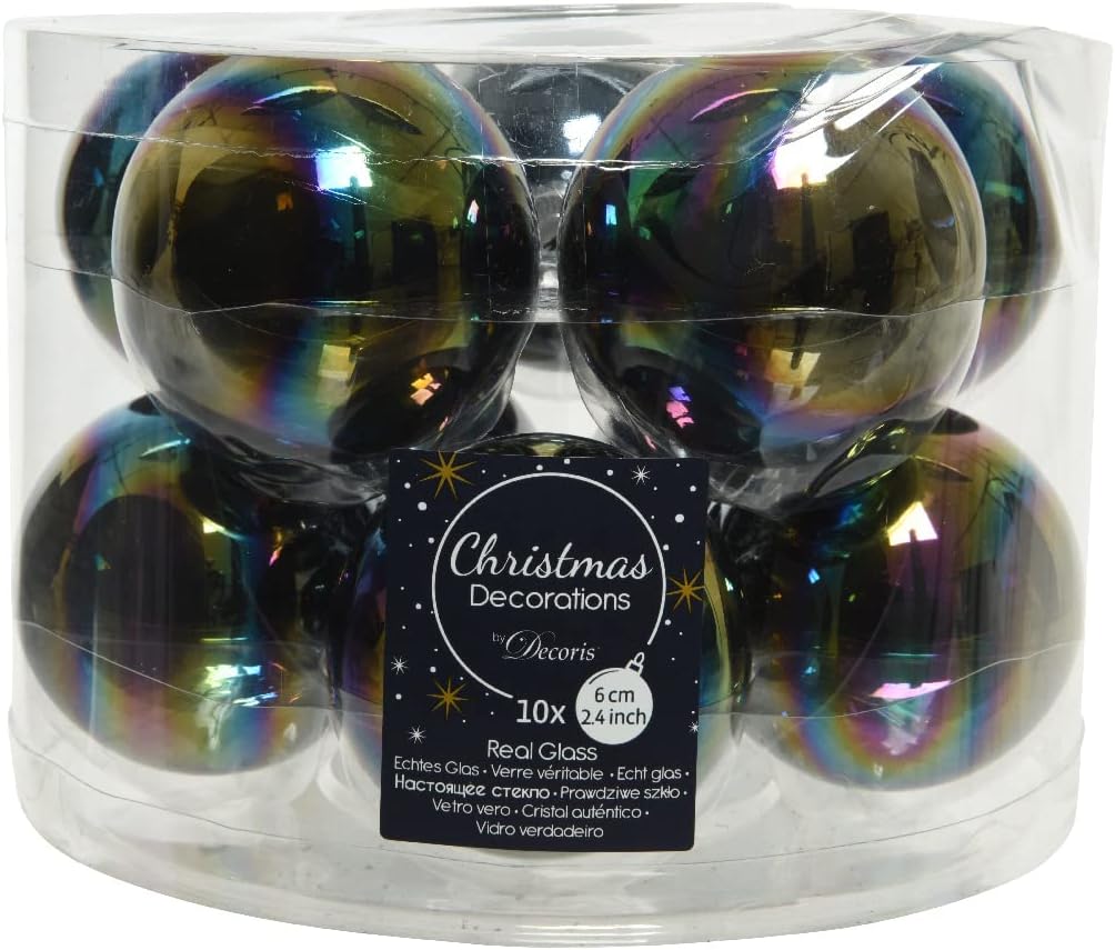 25 Weihnachtskugeln 6cm Glas - Elegant Lounge Flow In Braun-Tönen