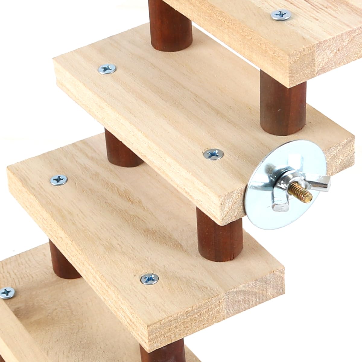 Alnicov Jaula de Madera para hámster, Juguete para pájaros, Columpio para Escalar, Escalera de 5 Niveles, Plataforma, Puente, trampolín, Herramienta de Entrenamiento