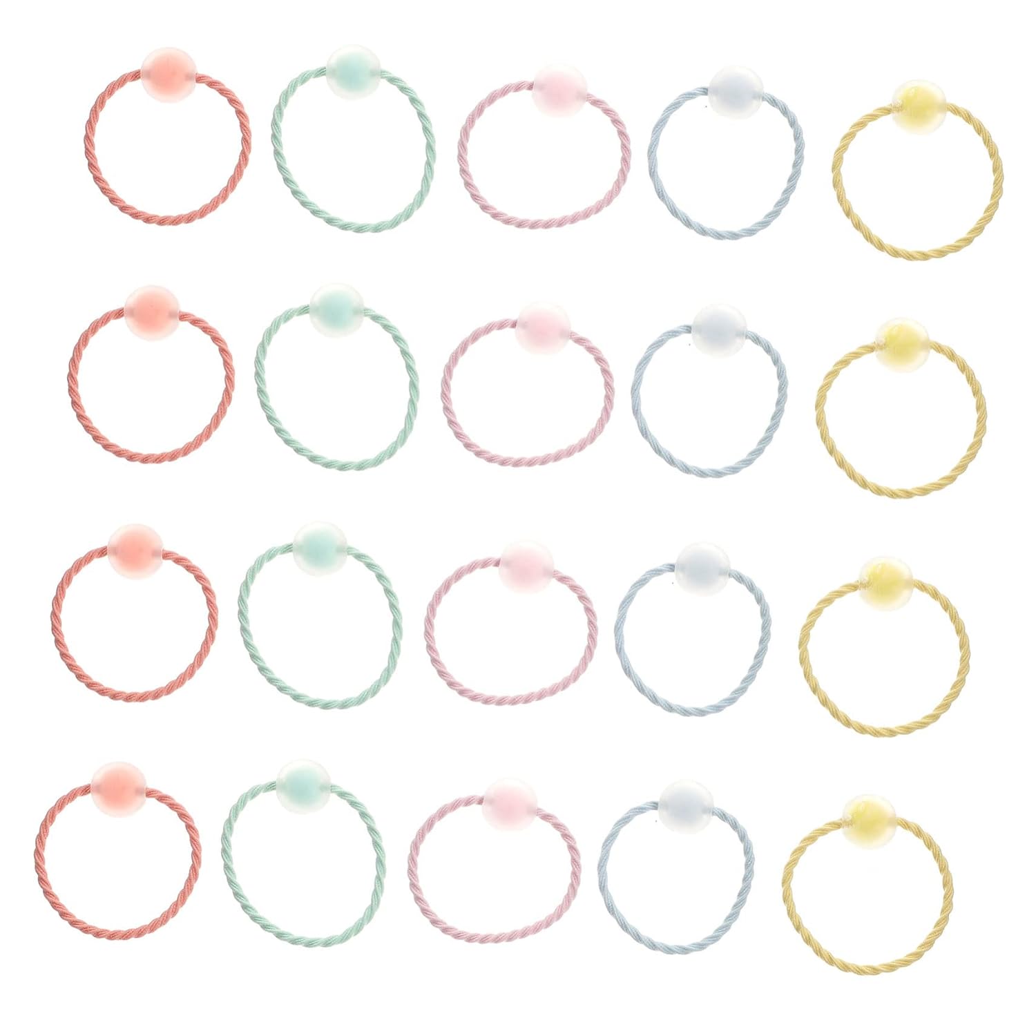 20pcs Elastic Hair Ties Ponytail Holders for Girls Spiral Elastic Hair Bands Small for Women