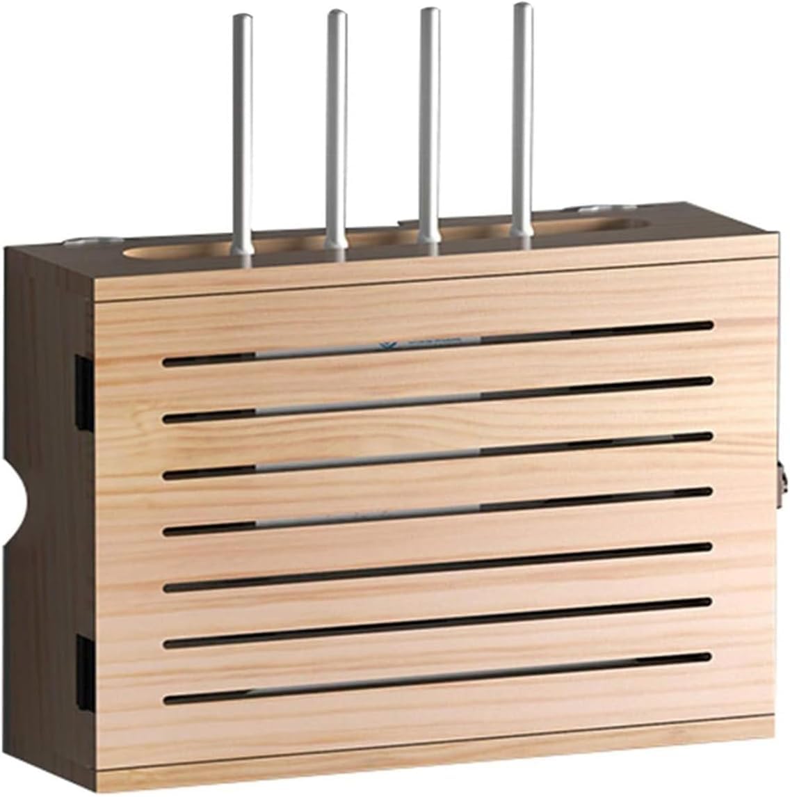 Estante de Almacenamiento de Pared Madera, Caja para Cables y Router, Soporte Router Pared Madera, Cable Caja de La Pared, Cajas de Almacenamiento de Alambre Marrón…