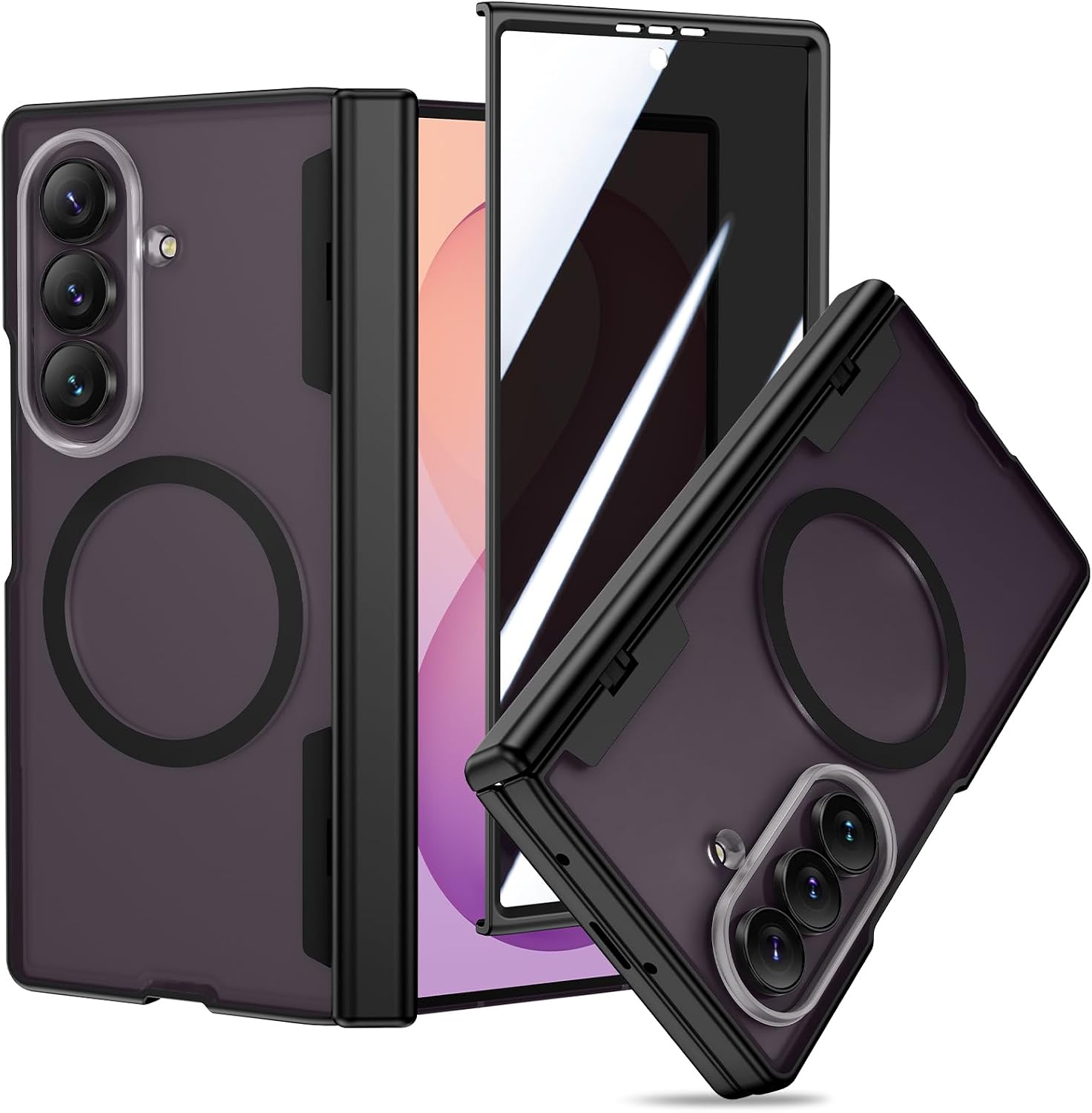  for Galaxy Z Fold 8 Ultra Case, Compatible with MagSafe - Black | with Privacy Screen Protector & Hinge Protection, Magnetic Protective Clear Cover for Samsung Galaxy Z Fold 8 Ultra