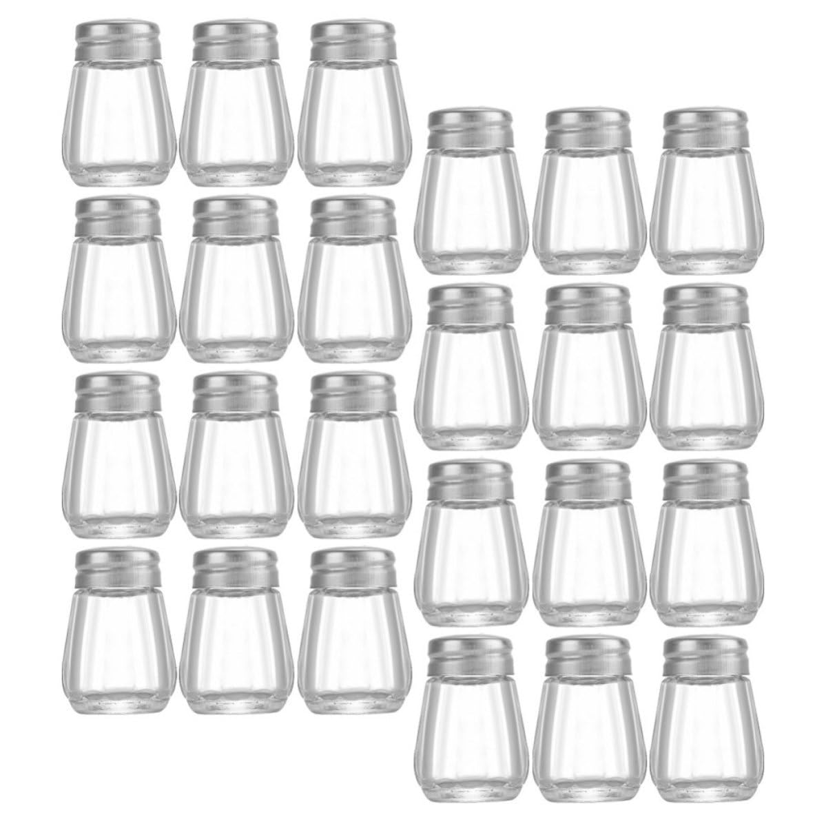 30pièces Mini Flacons Épices Portables Verre Distributeurs Assaisonnement Pratiques pour Cuisine Salière et Poivrière Multifonction Coffret Épices Cuisine Compact