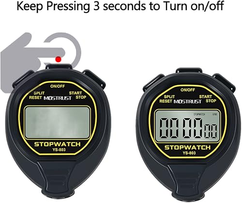 Miniatura 7 de Cronómetro digital simple, cronómetro básico de 130, sin campanas, sin reloj, sin alarma, silencioso, apto para niños, encendidoapagado para