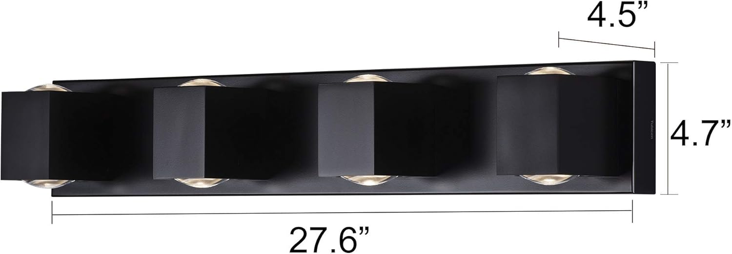 Up To 40% OFF Tubicen Integrated LED Dimmable Bathroom Light Fixture, 4 Lights Vanity Light Over Mirror, Modern Bright Aluminum Wall Sconce Lamp for Hallway Stairs Bathroom Sconce Lighting, Black Authentic Crazy Deals Tubicen Integrated LED Dimmable Bathroom Light Fixture, 4 Lights Vanity Light Over Mirror, Modern Bright Aluminum Wall Sconce Lamp for Hallway Stairs Bathroom Sconce Lighting, Black