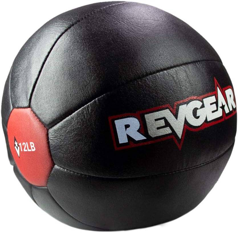 Revgear Leather Medicine Ball, 12-Pound
