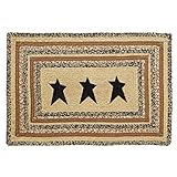 Kettle Grove Stencil Star Braided Jute Rug, Rectangular - 24X36