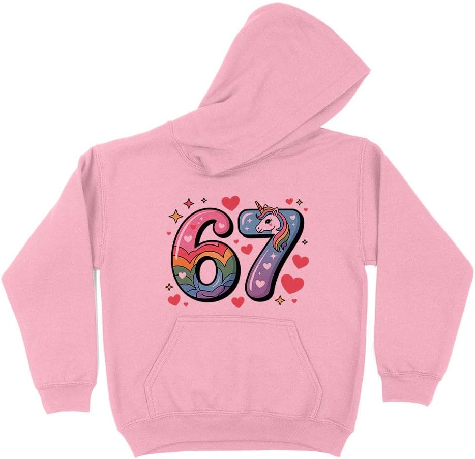 TeesAndTankYou Rainbow Unicorn 67 Kids Hoodie Sweatshirt Youth