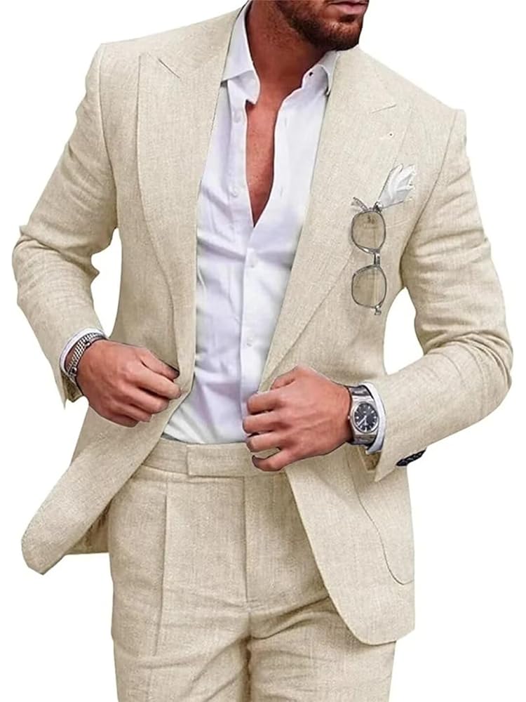 セットアップ（メンズ） LARDINI Men Suits Set ES802AEESIF64402 200 BEIGE Men's Beige Suits 2 Pieces,Blazer Pants Set for Men,One