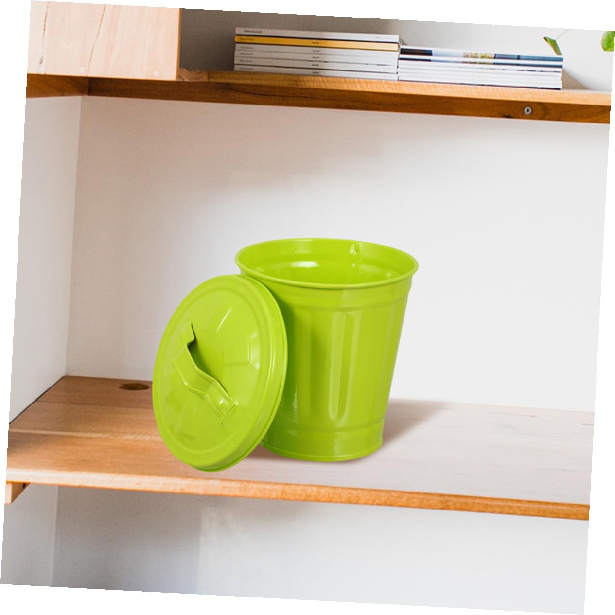 4pcs Mini Desktop Trash Cans with Lids for Office Bedroom Multifunctional Metal Garbage Bins for Paper Pen Storage and Plant Display Compact Waste Baskets for Desk Organization and