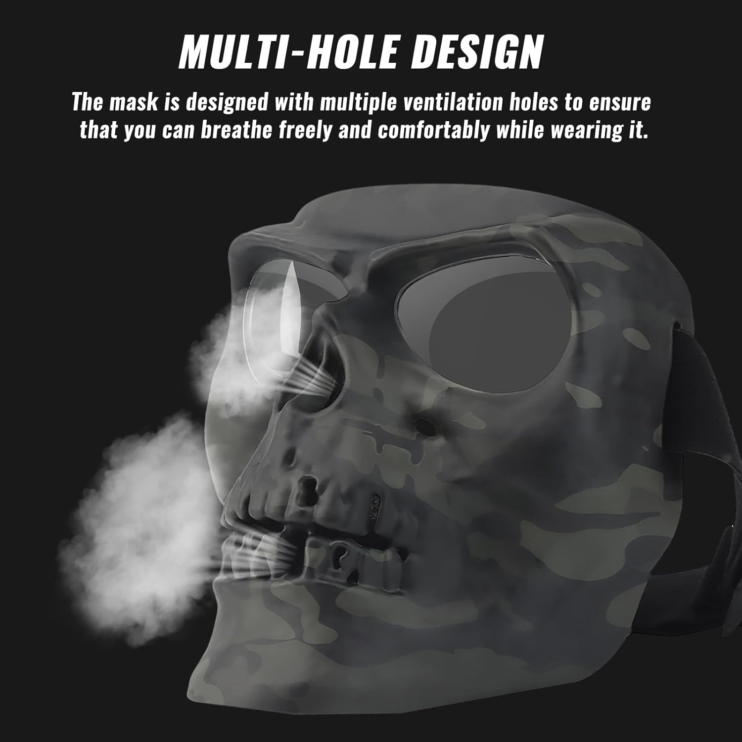 AOUTACC Airsoft Mask,Mask Full Face with Goggles,Paintball Mask Protective Adjustable Mask for Halloween Paintball Game Cosplay Outdoor