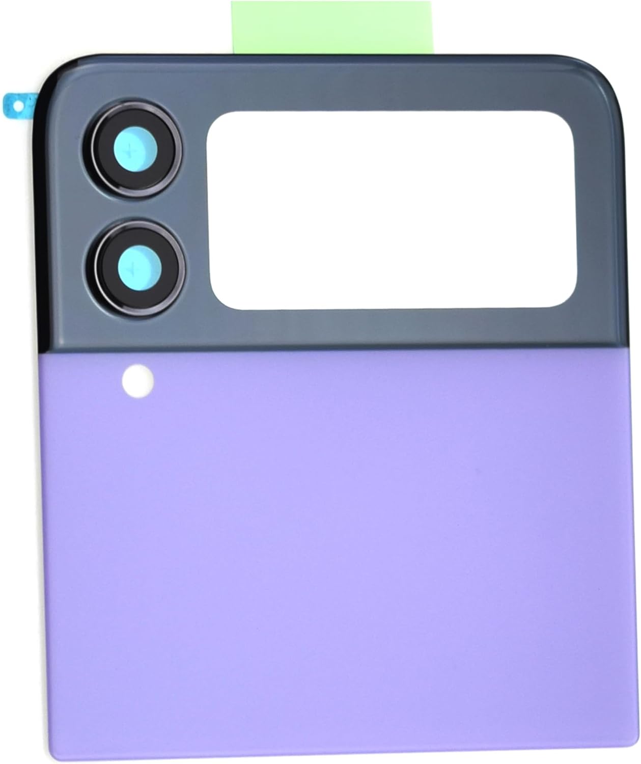 Bora Purple Upper Back Cover with Rear Camera Lens Glass and Camera Bezel for Samsung Galaxy Z Flip4 SM-F721B with Pre-Cut Adhesive and Disassembly Tools