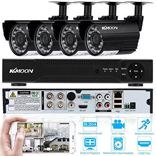 KKmoon 4CH Security Camera System 1080N Video DVR Recorder with 4pcs 720P Indoor