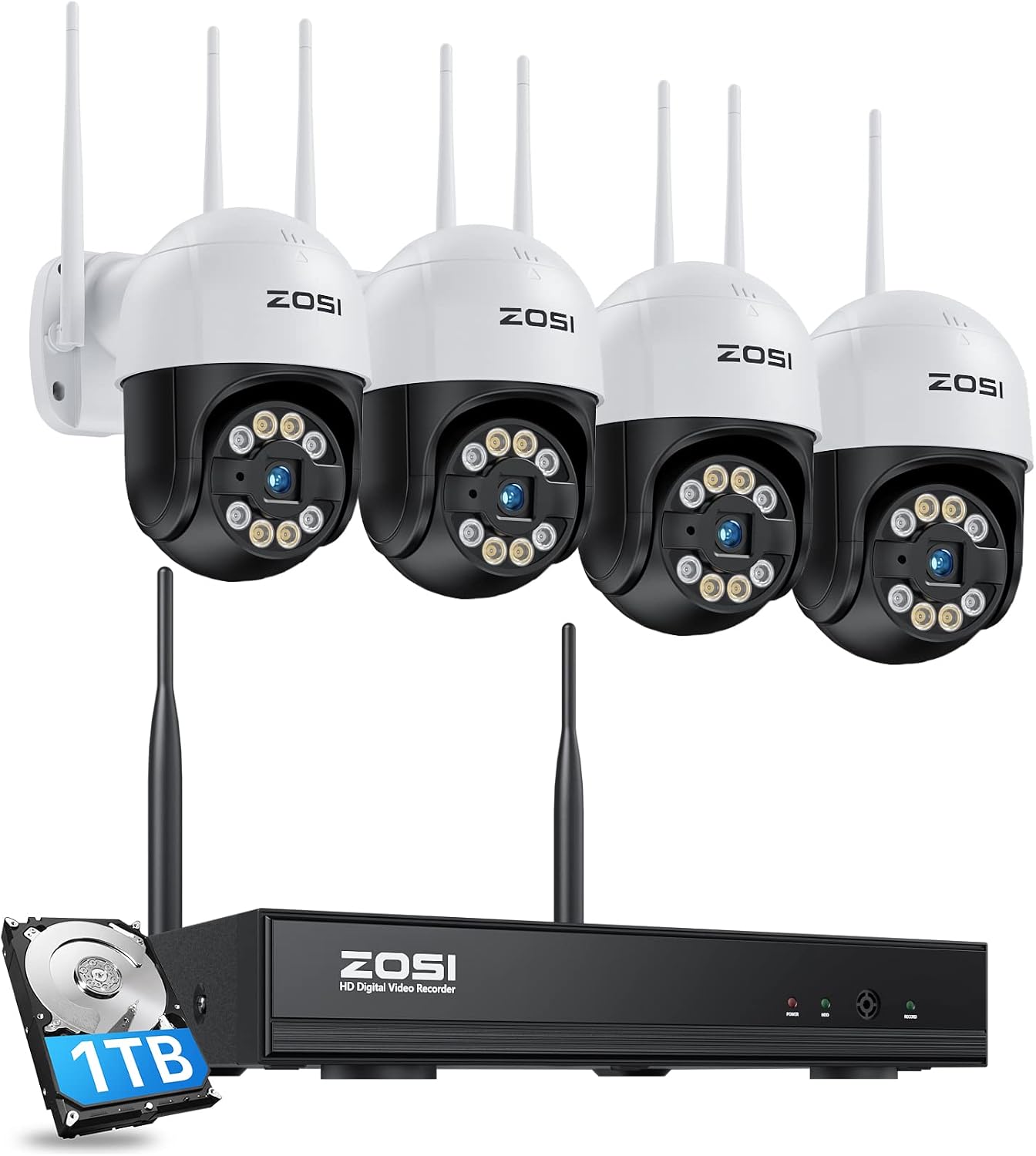 External Camera Over Rds ZOSI Wireless Security Camera System and 4pcs 360° PTZ 3MP 2K WiFi ...