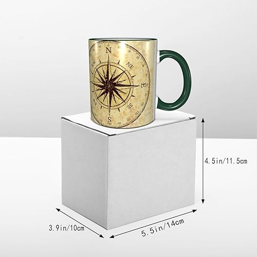 Miniatura 5 de Vintage Grunge Compass Coffee Mug Coffee Cups Ceramic with Handle,Tea Cups Mug tazas para cafe Drinking Cups Gifts for Women Men,Unique Coffee Mugs