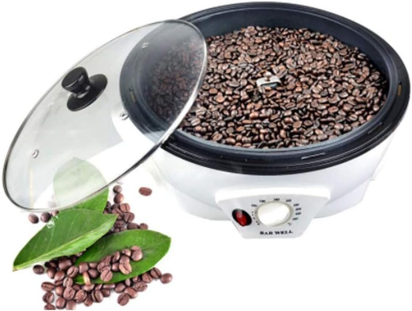 Deerou電動焙煎機 電動 自動 家庭用 業務用 DIY ステンレス製 コーヒーロースター ミニ 軽量 温度調節可能100℃ - 