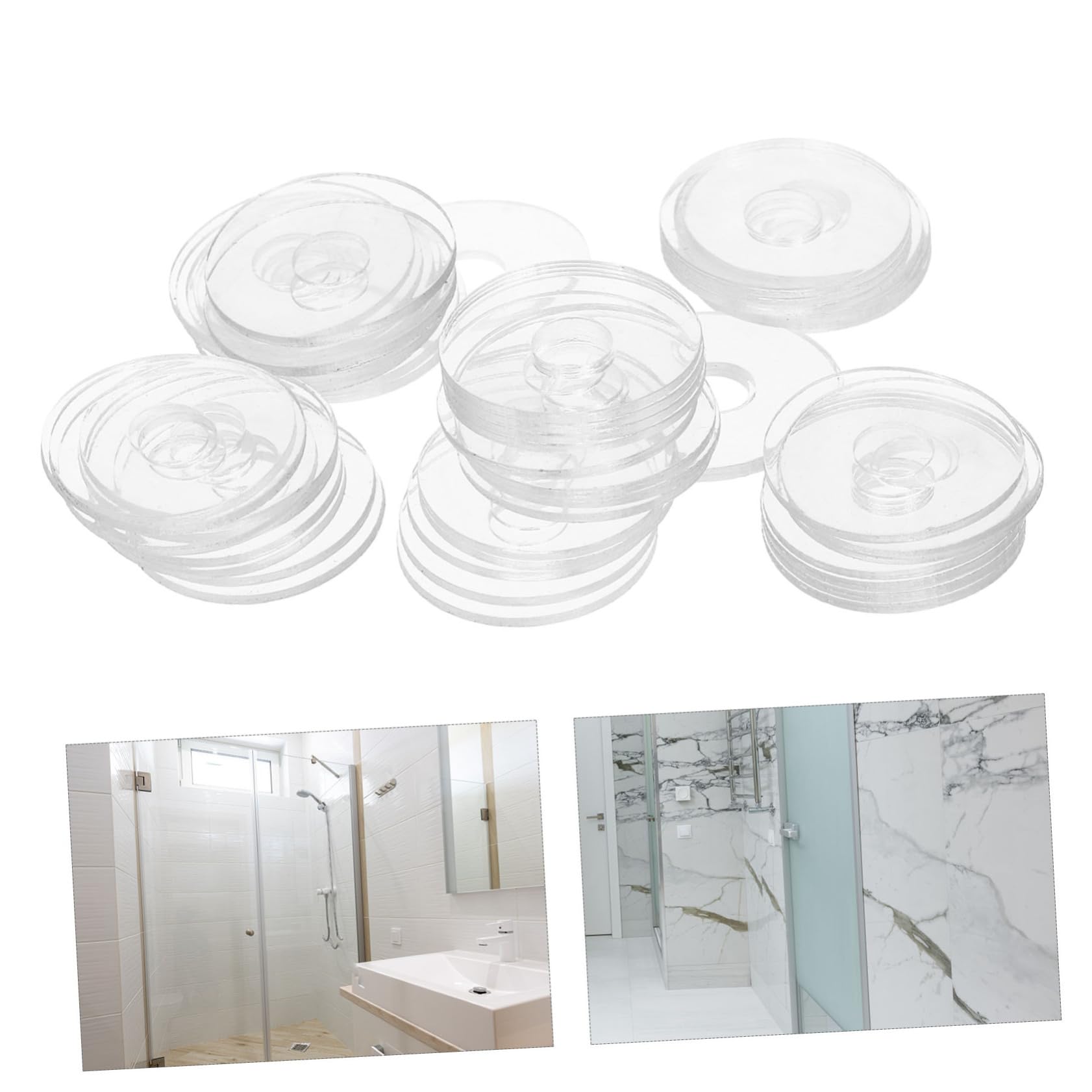 SOLUSTRE Sealing Washers Set 50pcs Round Flat Washers Screw Gasket Shower Door Handle