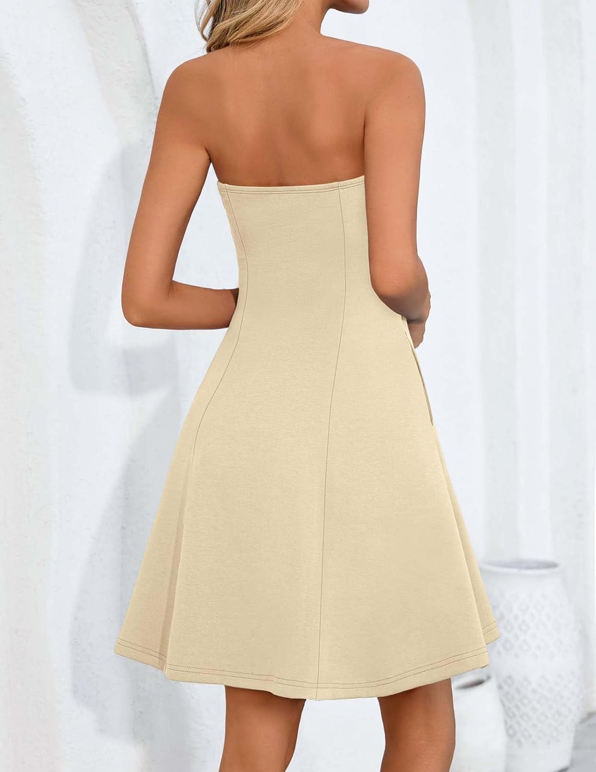 MEROKEETY Women's Summer Strapless Dress 2026 Tube Top Off Shoulder Homecoming Graduation Cocktail Party Club Mini Dresses - Image 3