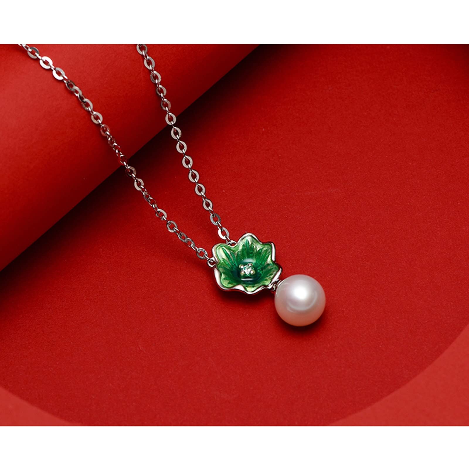 WZGWDC collane 925 Perle d'Acqua Dolce Catena Pendente 6-7mm Bianco Rotondo Femminile Tutto-fiammifero Regalo Gioielli ciondoli da Donna