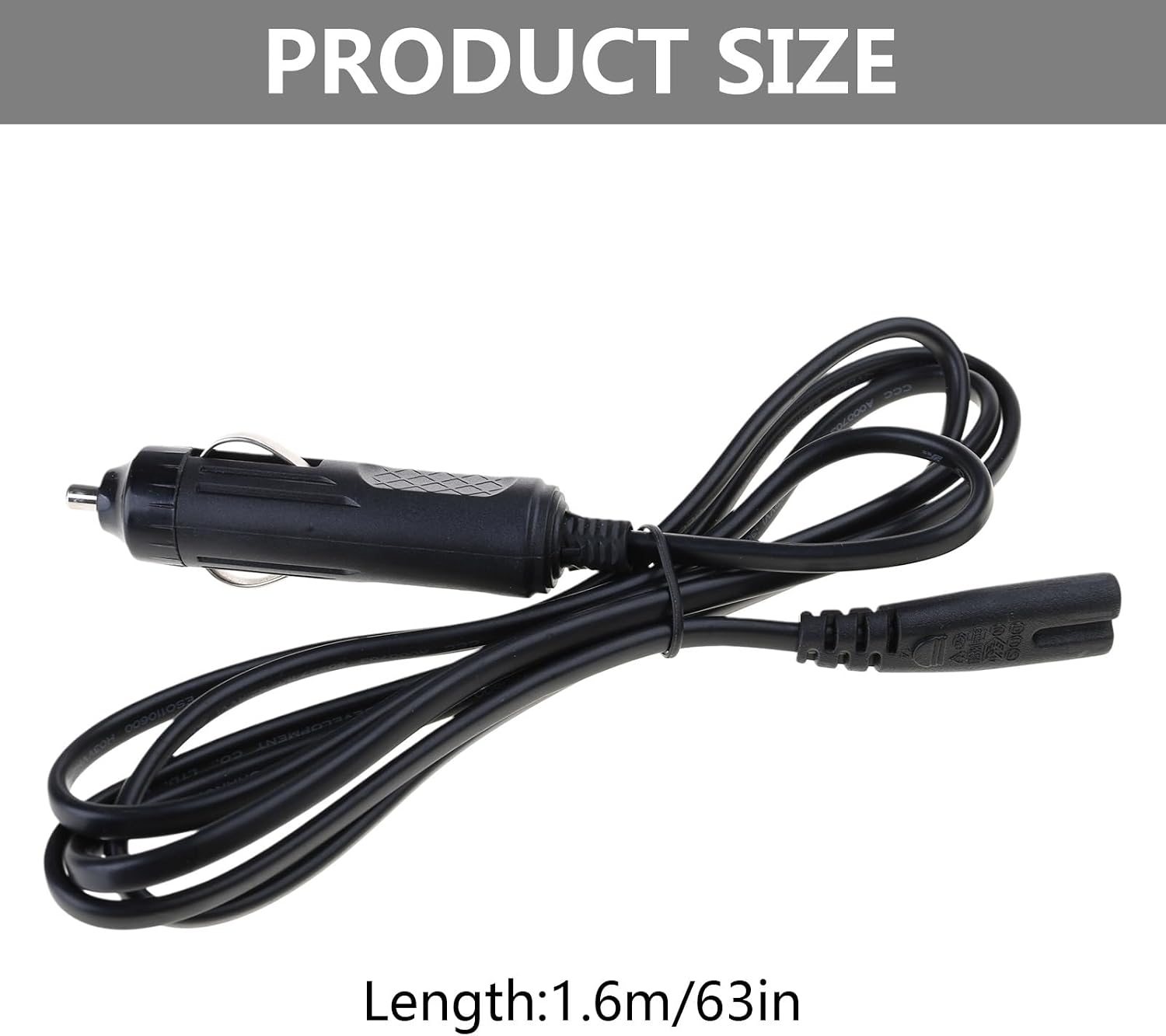 1.6M Car Power Cable, 12V 24V Compatible, Electric Heated Lunch Box Power Cord Adapter, Reliable Power Supply for Vehicle Use