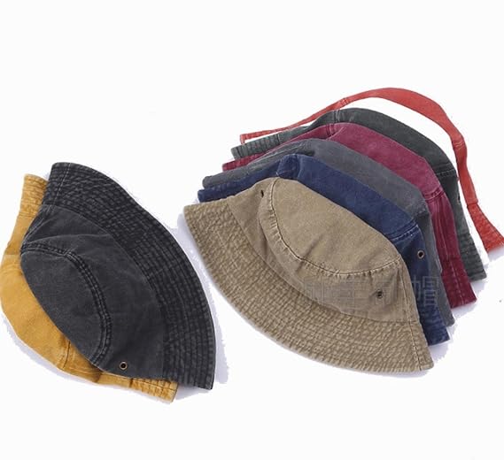 Hot Summer Bucket Hat Trendy Cotton Sun for Beac Golf Fishing Fun Outdoor Vacation Boonie Men Women Hat Brim Washed Denim