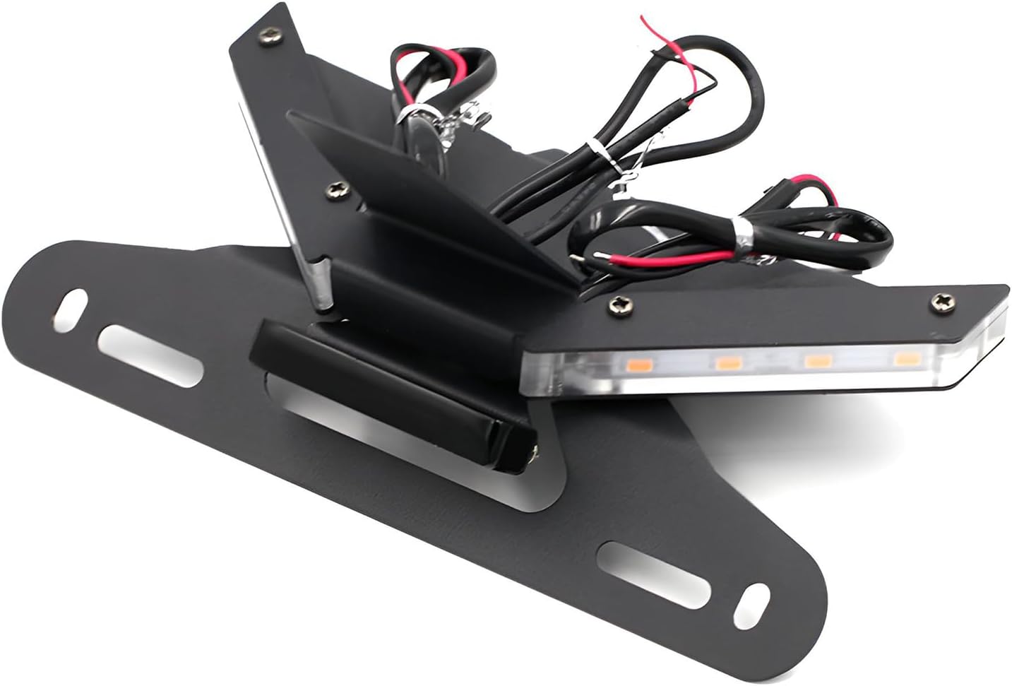 Motorcycle License Plate Holder, Fender Eliminator for Ducati Panigale V4 V4R V4S 2018-2022, Streefighter V2 V4 Short Tail Tidy Turn Signal Led Blinker Light (Black - Amber)