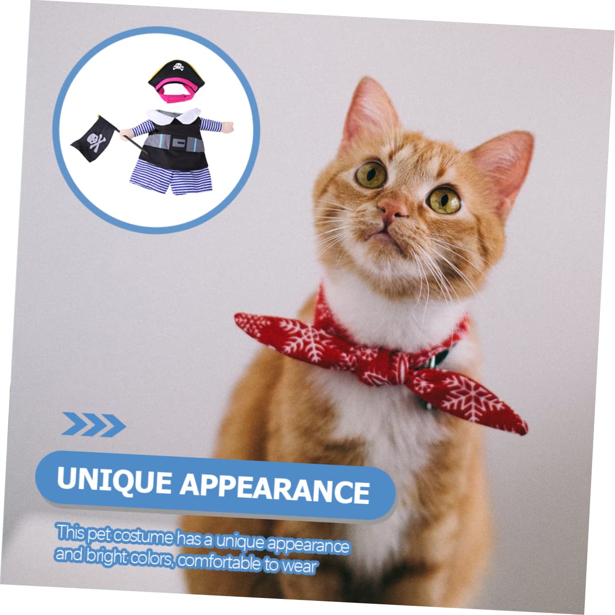 INOOMP 5sets Costume Creativo Per Animali Domestici Con Design Da Pirata Abbigliamento Per Cani e Gatti Resistente Cappello Decorativo Per Festività e Attività All Aperto