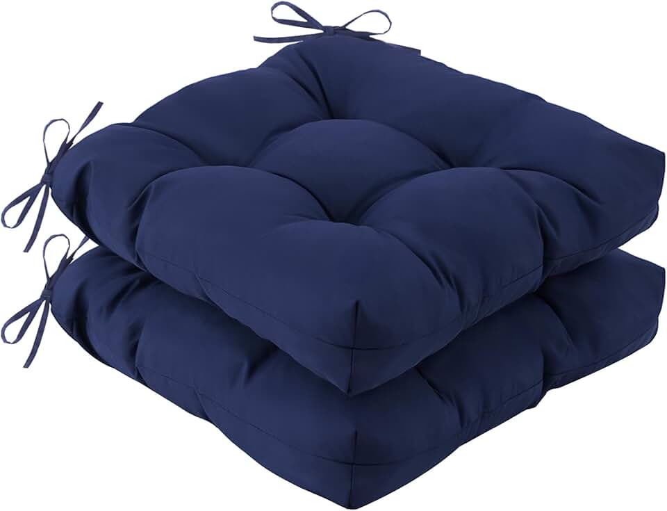 IASEAHK Outdoor Chair Cushions Set of 2, 19" x 19" x 5", Waterproof Outdoor Seat Cushions for Patio Furniture, Fade-Resistant Pati